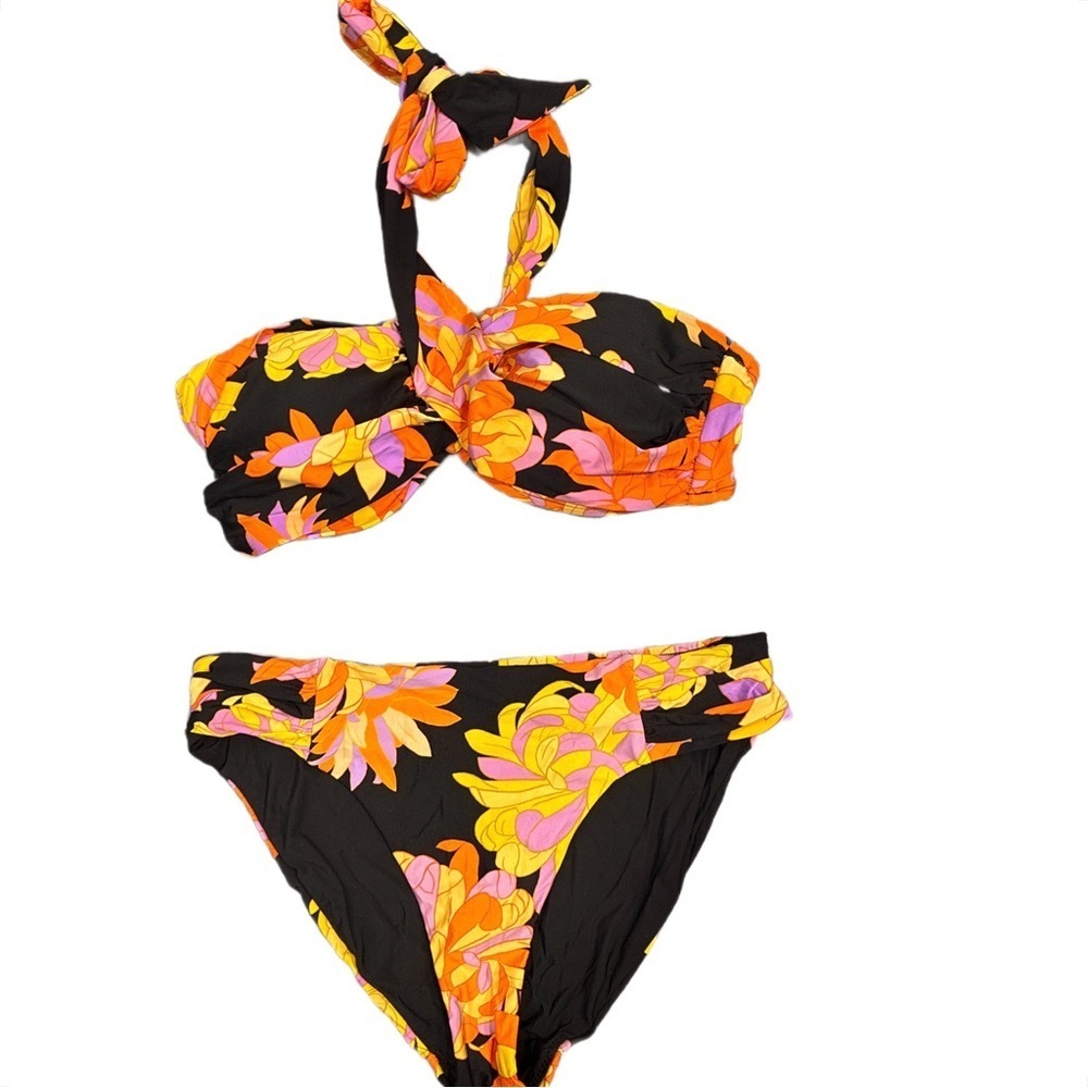 Sea Folly Palm Springs Halter Bikini withTwist Band Hipster Bottoms Size Small